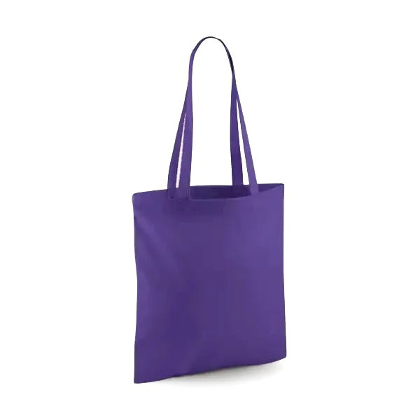 Violetti klassinen kangaskassi painatuksella, 140 g/m²