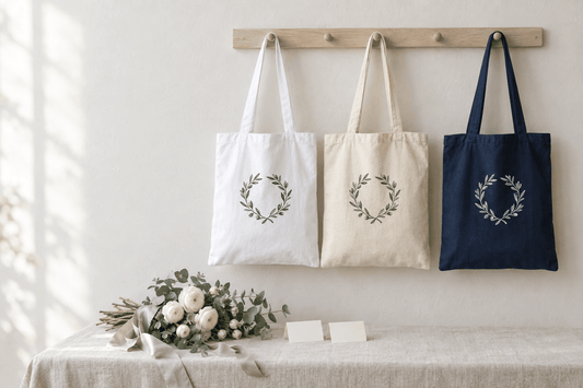 Should Wedding Tote Bags Be White, Natural White or Coloured