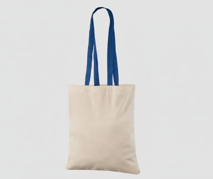 Custom Tote Bags with Colored Handles, 140 g/m²
