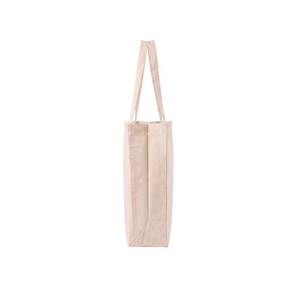 Tote bag naturel/standard avec impression personnalisée (220 g/m², 38×42 cm, soufflets latéraux et soufflet de fond)