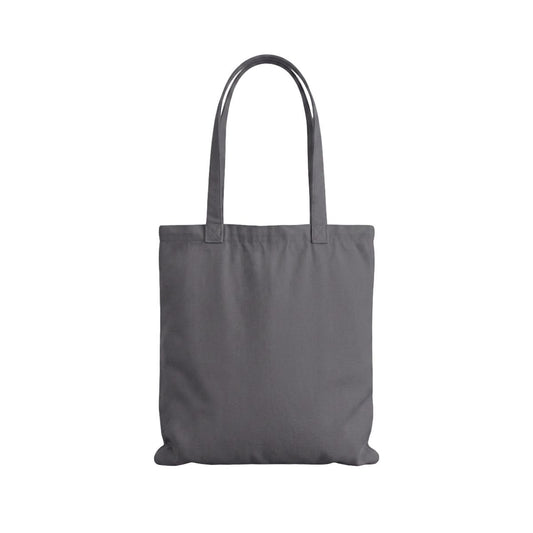 Tote bag plat en coton gris graphite 38 × 42 cm (200 g/m²)