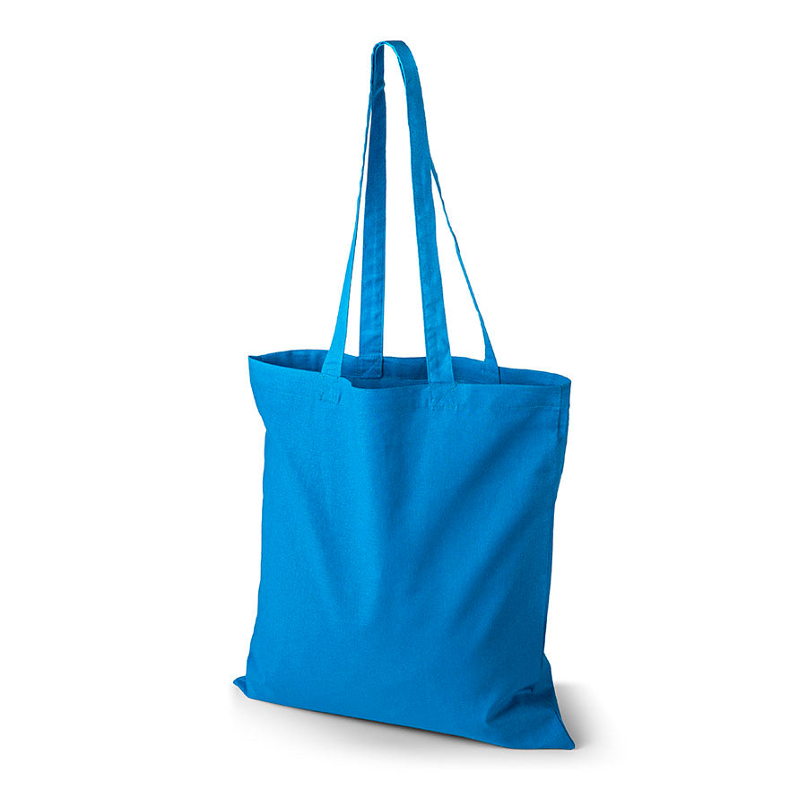 Bolsa de tela azul claro con estampado personalizado, 140 g/m², 38 × 42 cm