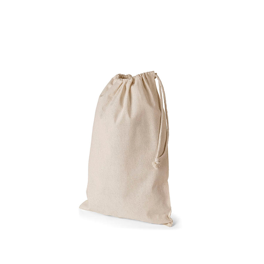 Sac en coton à cordon avec fermeture à cordon sur un côté et impression personnalisée, 140 g/m², L 30 x 45 cm
