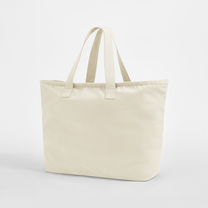 Natural Oversized Heavy Duty Canvas Tote Bag in 475 g/m² cotton canvas, 47 × 40 × 17 cm, ready for custom logo print