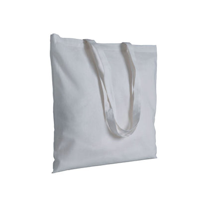 Vit tygkasse i bomull med långa handtag och eget logotryck, 200 g/m², 38 × 42 cm