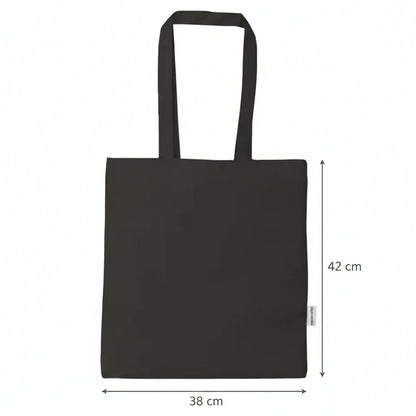 Tote bag personnalisé en coton bio noir 38 × 42 cm – 140 g/m²