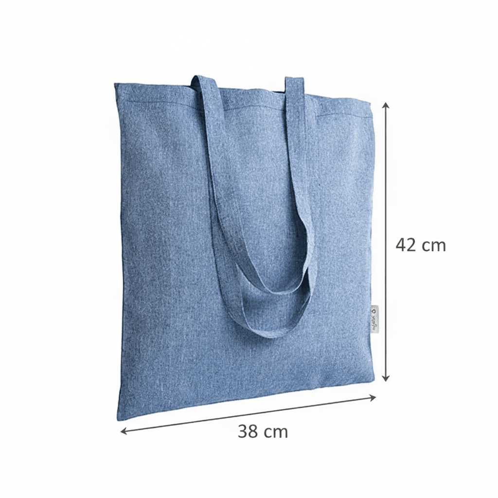 Blue Mélange Recycled Tote Bag 38 × 42 cm (140 g/m²) – image 2