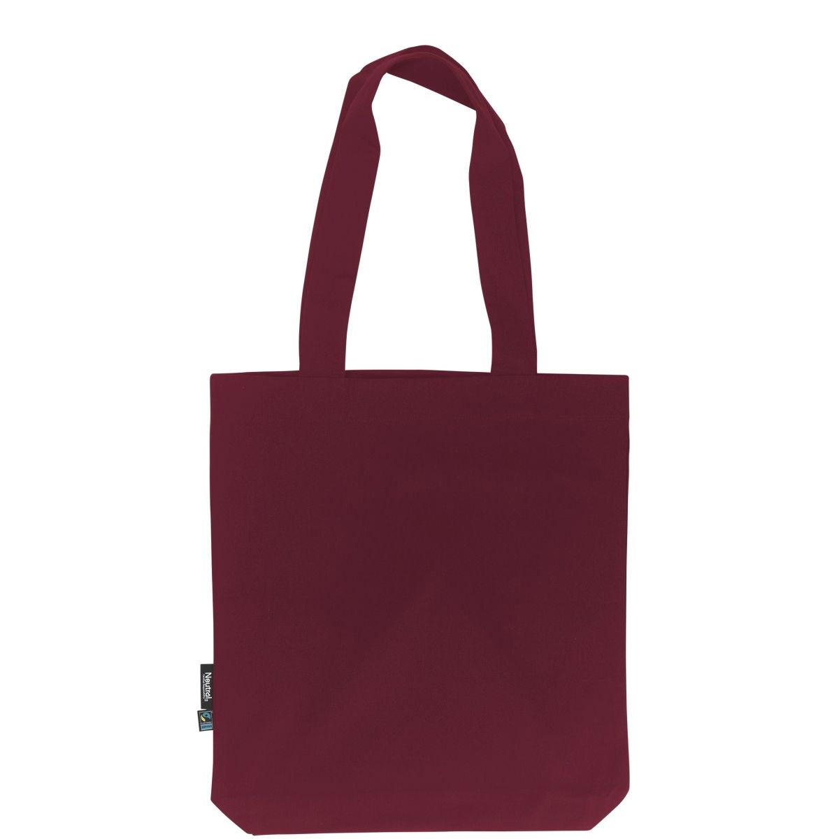 Bordeaux Red Fairtrade Organic Twill Tote Bag with Logo Print