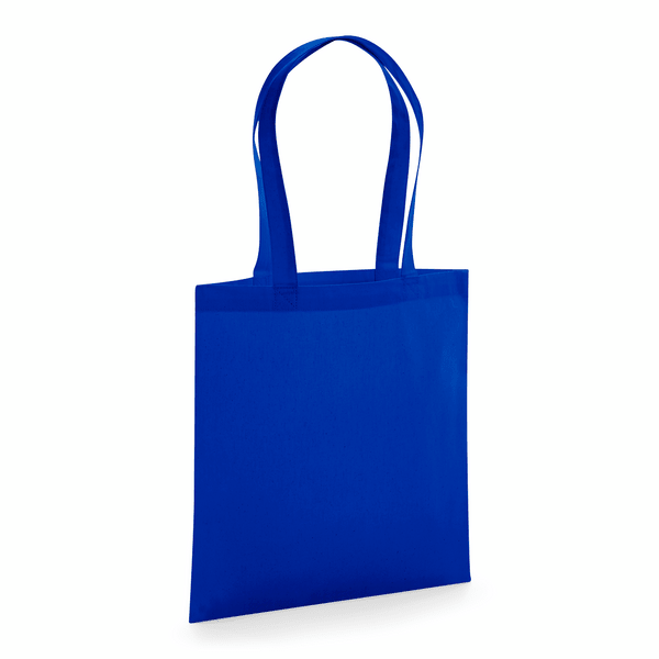Königsblauer GOTS-zertifizierter Bio-Jutebeutel aus Premium-Baumwolle mit langen Henkeln und individuellem Logodruck, 200 g/m², 38 × 42 cm