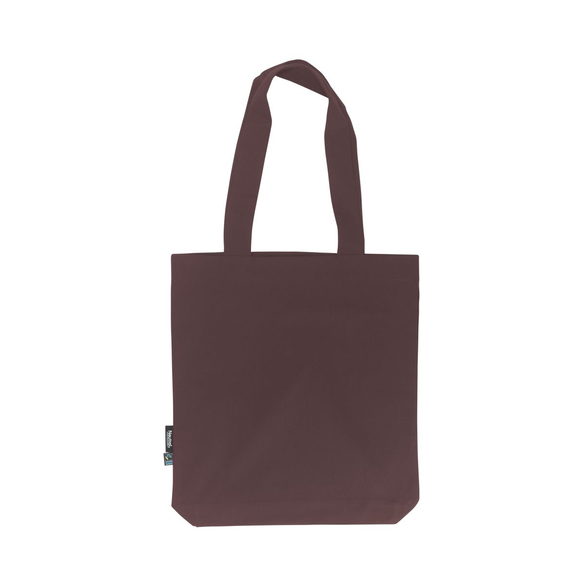 Bolsa Marrón de twill de algodón orgánico y Fairtrade con estampado de logo