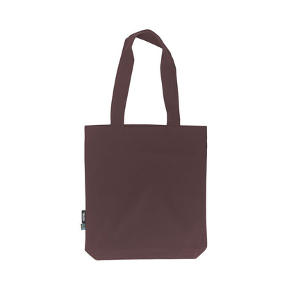 Bolsa Marrón de twill de algodón orgánico y Fairtrade con estampado de logo