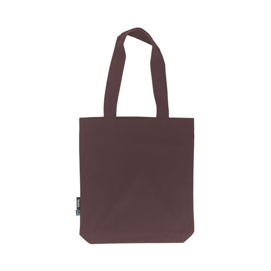 Brun Fairtrade-økologisk twillmulepose med logotryk