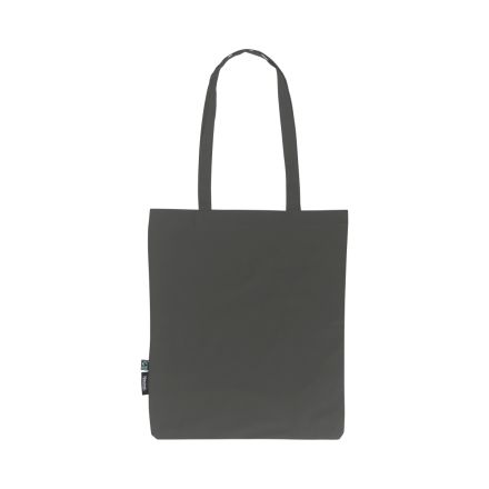 Anthrazitfarbener leichter Jutebeutel aus Bio-Baumwolle 120 g/m² mit individuellem Logodruck
