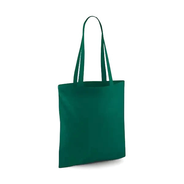 Pullonvihreä klassinen kangaskassi painatuksella, 140 g/m²