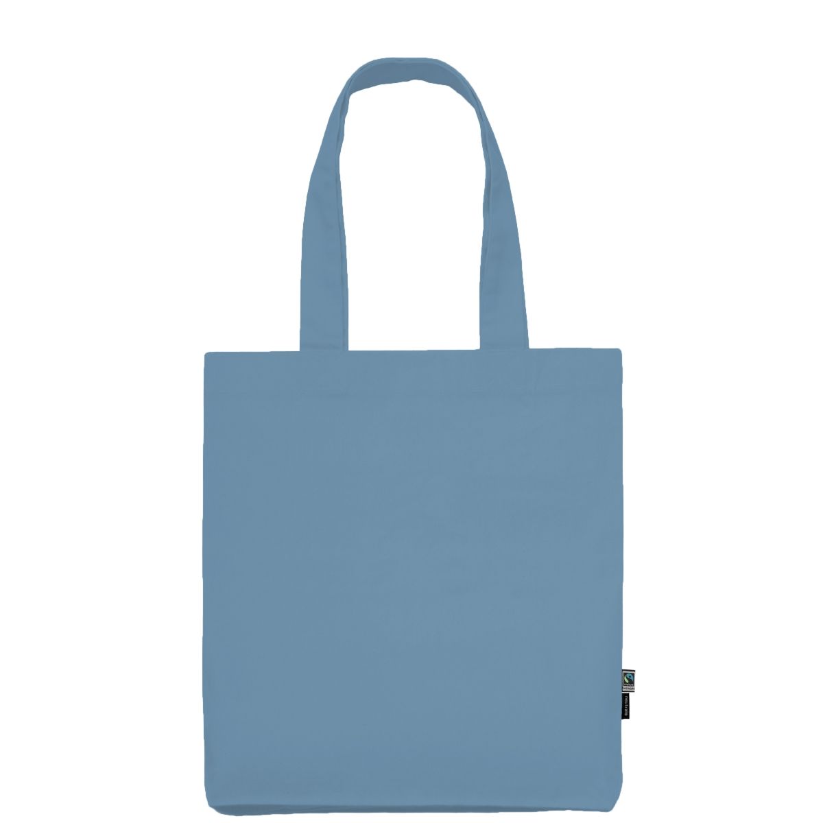 Dusty Indigo Blue Fairtrade Organic Twill Tote Bag with Logo Print