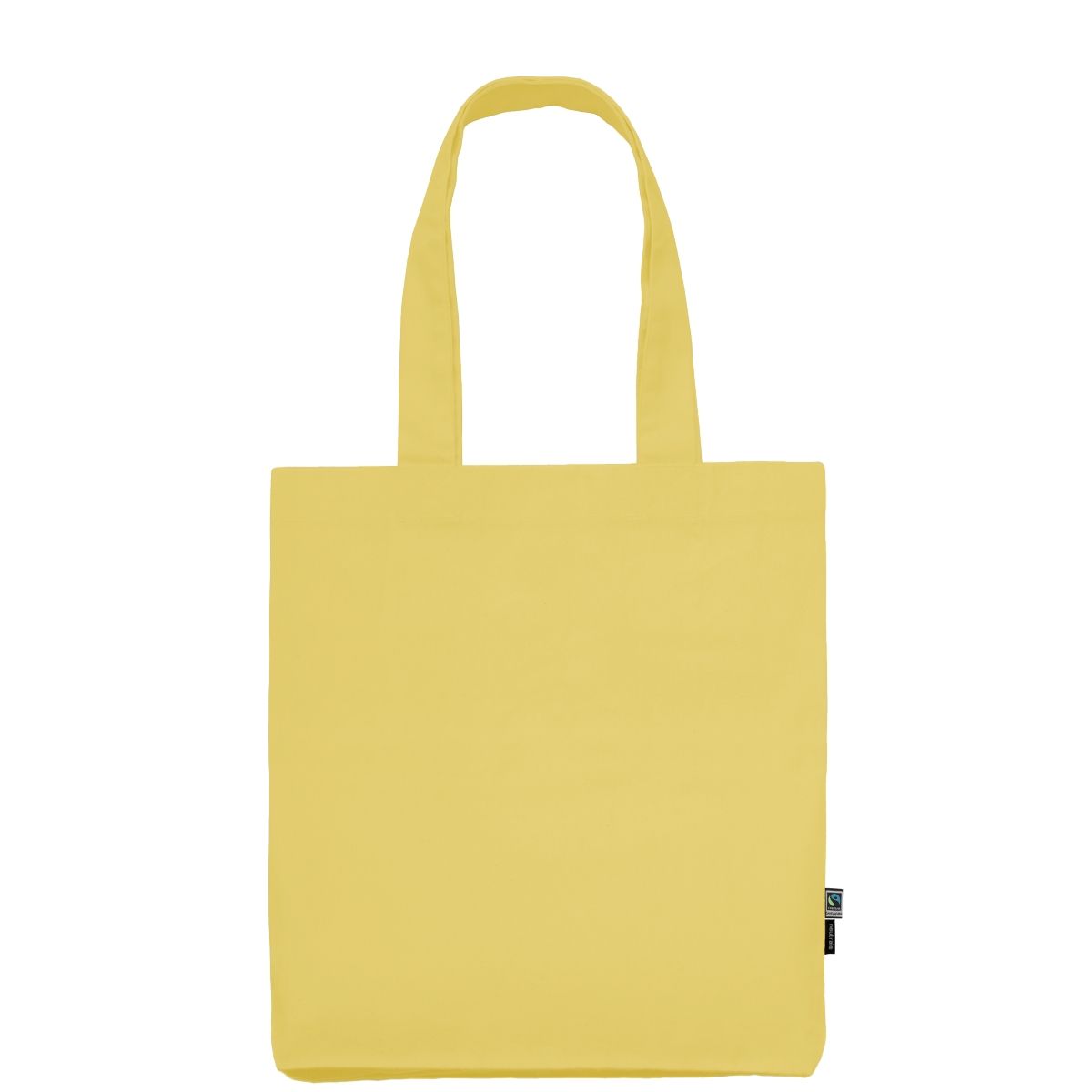 Dusty Yellow Fairtrade Organic Twill Tote Bag with Logo Print