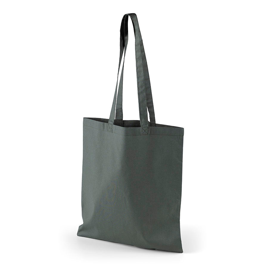Metsänvihreä kangaskassi logopainatuksella, 140 g/m², 38 × 42 cm