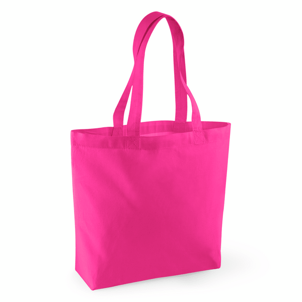Jutebeutel aus Bio-Baumwolle mit Bodenfalte in Fuchsiapink, 170 g/m², mit individuellem Logodruck