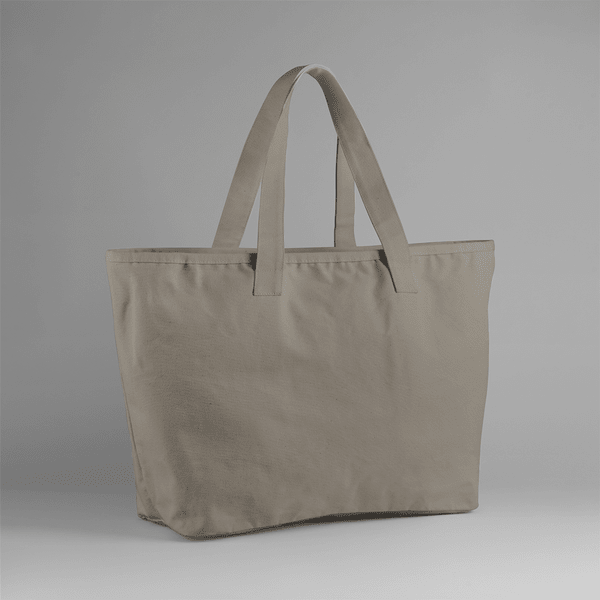Mushroom mulepose i kraftig 475 g/m² bomuldscanvas, 47 × 40 × 17 cm, klar til tryk med eget logo