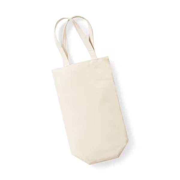 Portabottiglie bianco con stampa del logo (407 g/m², 8×27×8 cm)