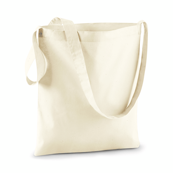 Naturfarbener Jutebeutel mit Schulterriemen und Individualdruck, 140 g/m²