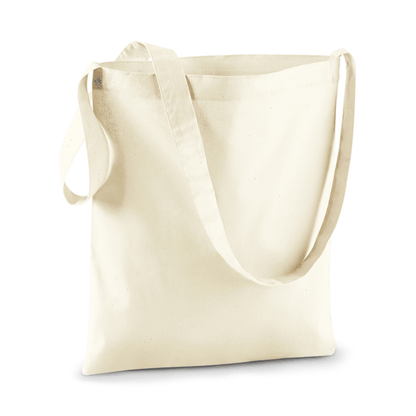 Naturfarbener Jutebeutel mit Schulterriemen und Individualdruck, 140 g/m²
