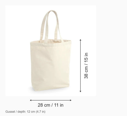 Luonnonvalkoinen Camden-kangaskassi Fairtrade-puuvillasta, 407 g/m², mitat: leveys 28 cm, korkeus 38 cm, kiila 12 cm