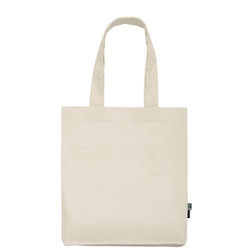 Shopper Naturale in twill di cotone biologico e Fairtrade con stampa logo
