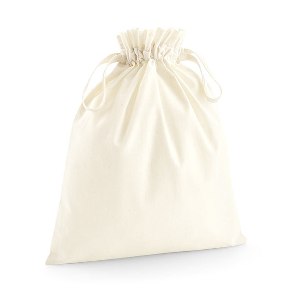Pochette en Coton Bio Naturel à Cordon avec Impression Personnalisée (M, 115 g/m², 25 × 32 cm)