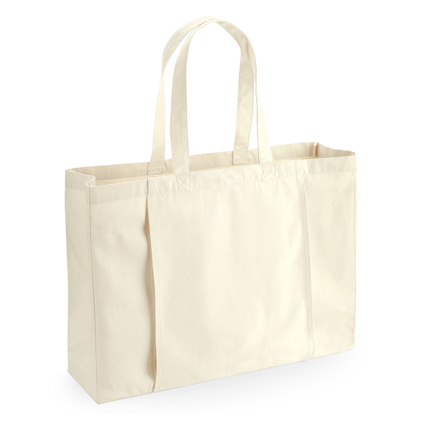 Natural Organic Cotton Yoga Tote Bag with Custom Print (340 g/m², 50 × 36 × 13 cm)