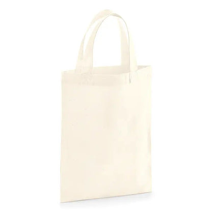 Naturfarvet lille bomuldspose med eget logotryk, 140 g/m², 19 × 25 cm