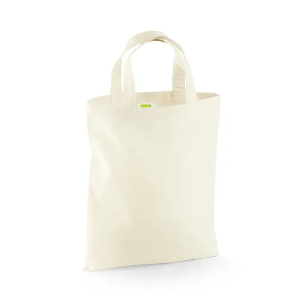 Naturfarvet mini bomulds mulepose med eget logotryk, 140 g/m², 26 × 32,5 cm