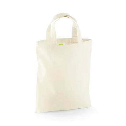Naturfarvet mini bomulds mulepose med eget logotryk, 140 g/m², 26 × 32,5 cm