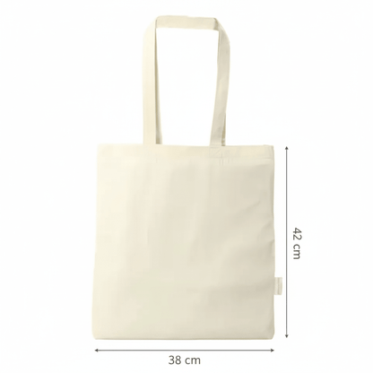 Tote bag personnalisé en coton bio blanc naturel 38 × 42 cm (140 g/m²) – image 2