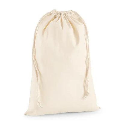 Pochon en coton blanc naturel personnalisé à cordon, L, 200 g/m², 40 × 61,5 cm