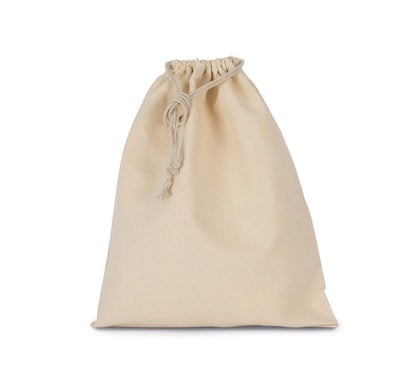 Bolsa de algodón con cordón Natural con cierre de cordón y estampado personalizado, 220 g/m², talla S, 13 × 15 cm
