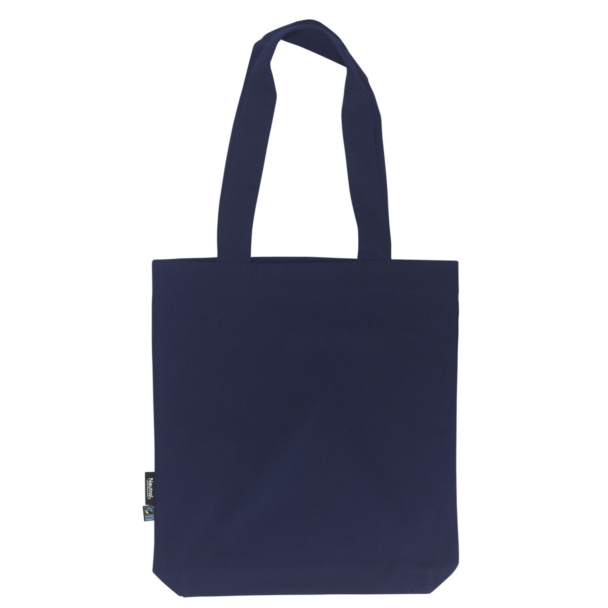 Tote Bag Personnalisé Bleu Marine en Twill de Coton Biologique et Fairtrade, Impression Logo