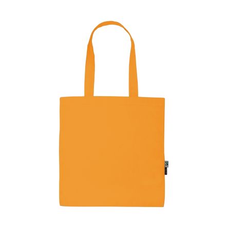 Bolsa de algodón orgánico naranja ligera, 120 g/m², con estampado personalizado