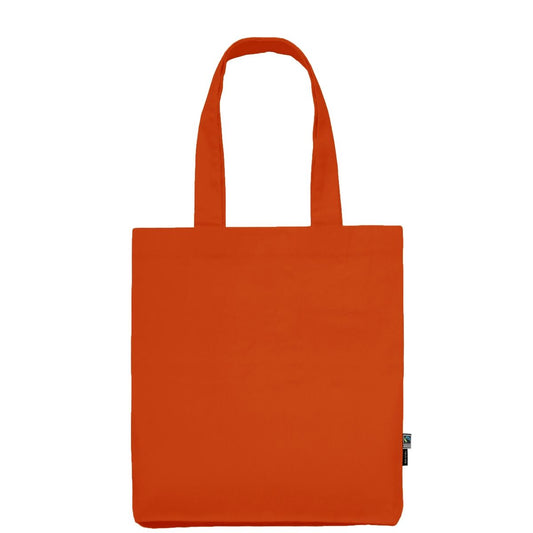 Orange Fairtrade-økologisk twillmulepose med logotryk