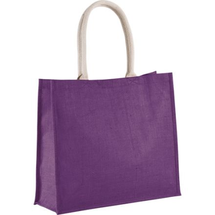 Sac de plage en jute Violet prune 42 × 35 cm (330 g/m²)