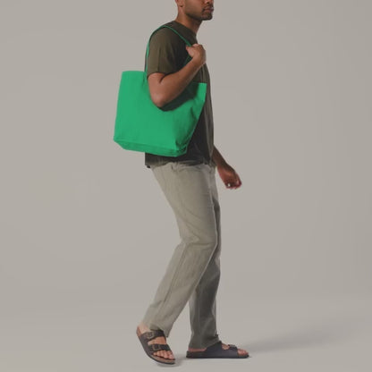 Bolsa Shopper de Algodón Orgánico Blanco 32 × 35 cm (170 g/m², GOTS, Fuelle de 12 cm)