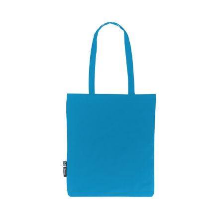 Leichter Jutebeutel aus Bio-Baumwolle in Saphirblau, 120 g/m², mit individuellem Logodruck
