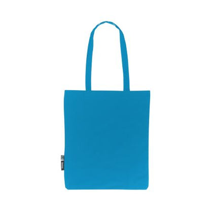 Leichter Jutebeutel aus Bio-Baumwolle in Saphirblau, 120 g/m², mit individuellem Logodruck